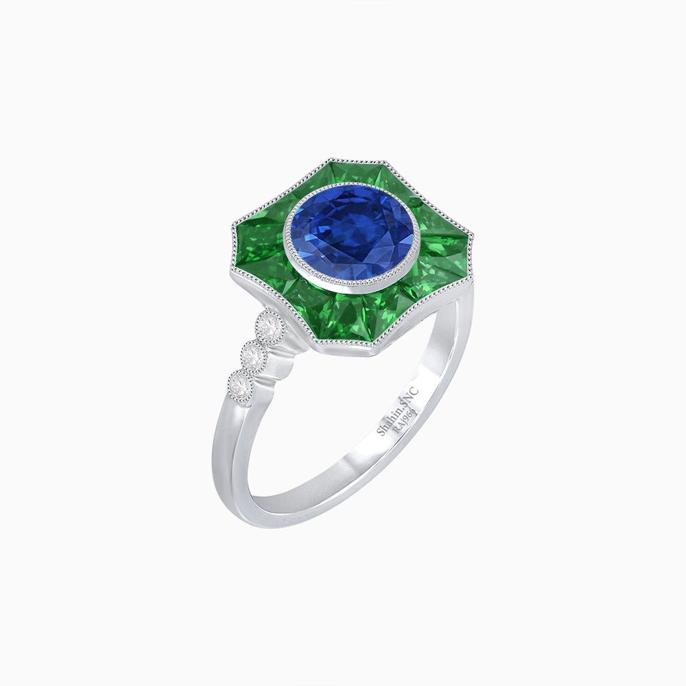 Antique Inspired Ring With Gemstone - Shahin Jewelry