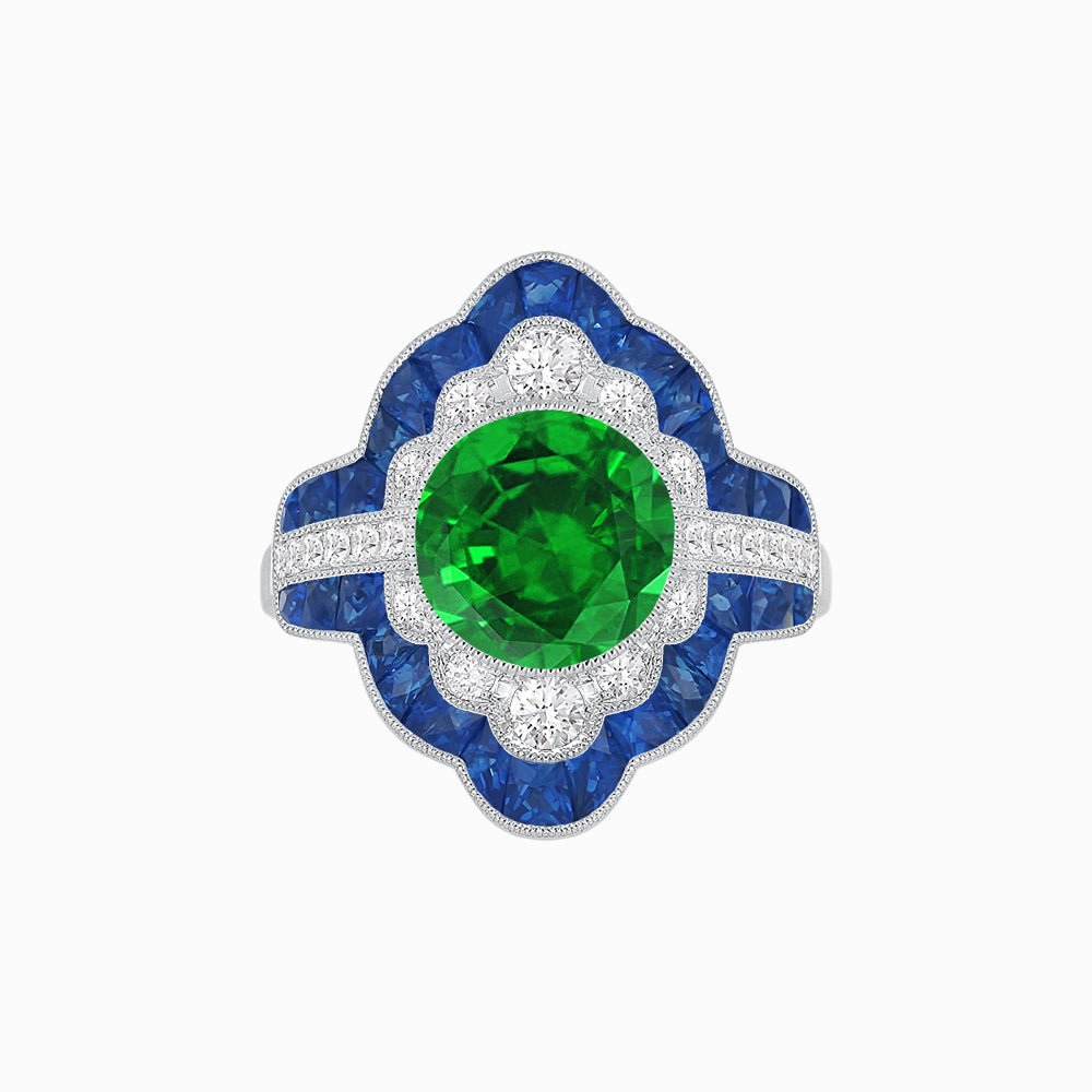 Antique Inspired Ring With Gemstone - Shahin Jewelry