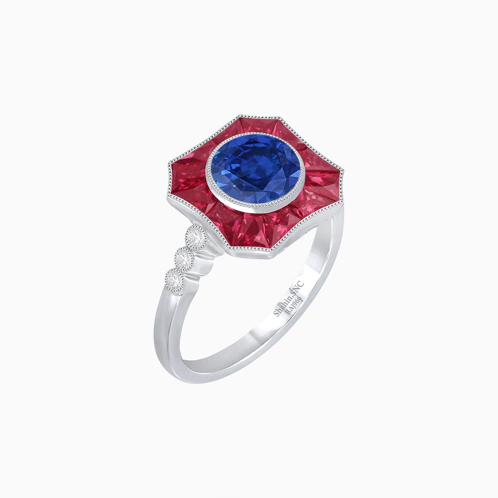 Antique Inspired Ring With Gemstone - Shahin Jewelry