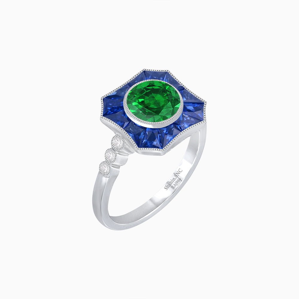 Antique Inspired Ring With Gemstone - Shahin Jewelry