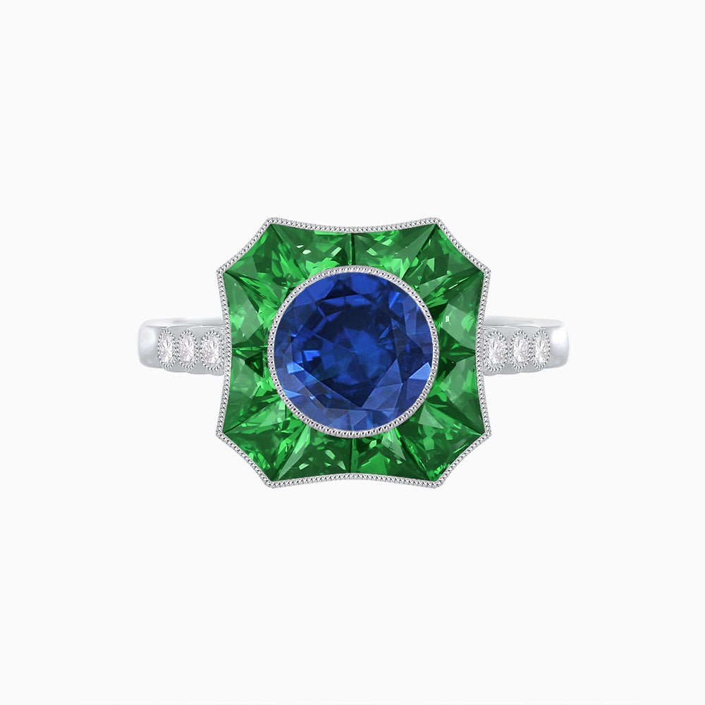 Antique Inspired Ring With Gemstone - Shahin Jewelry