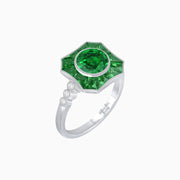 Antique Inspired Ring With Gemstone - Shahin Jewelry