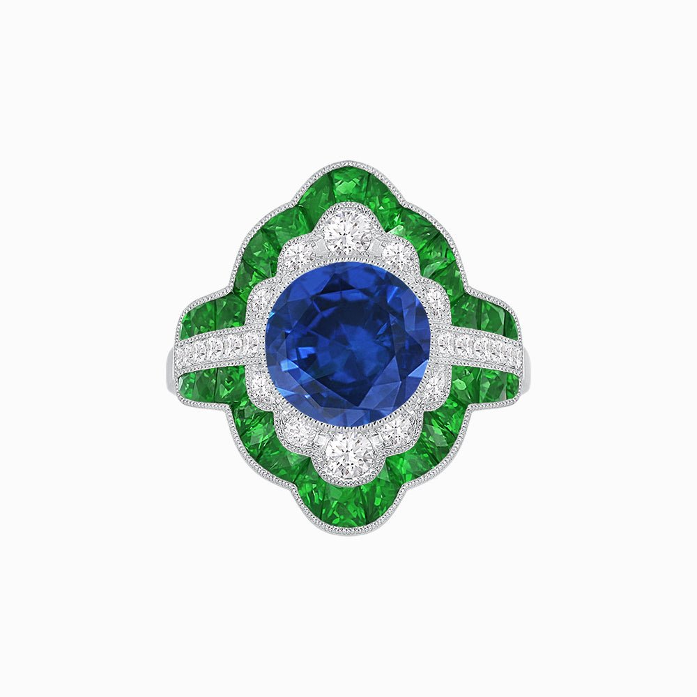 Antique Inspired Ring With Gemstone - Shahin Jewelry