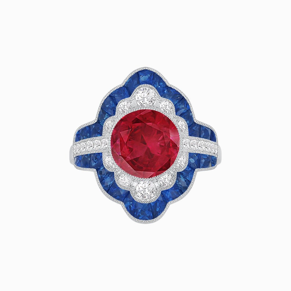 Antique Inspired Ring With Gemstone - Shahin Jewelry