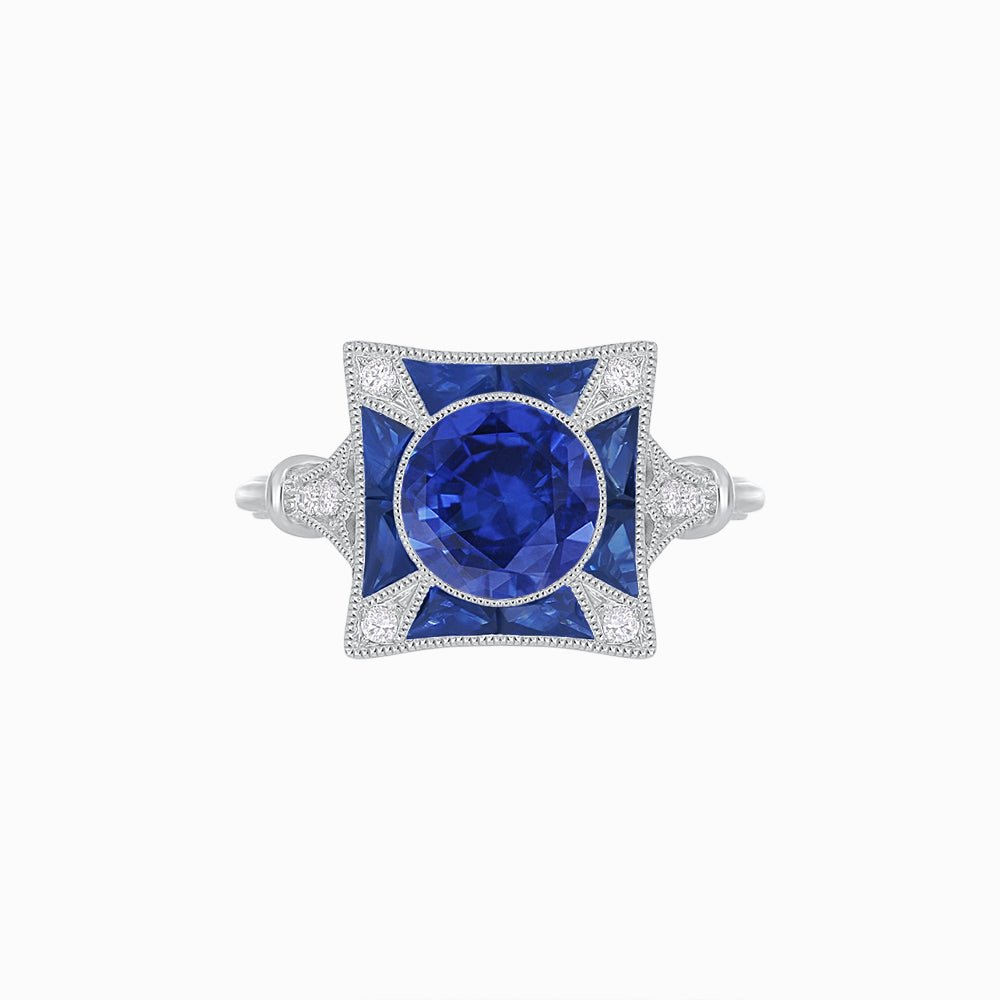 Antique Inspired Ring with Gemstone - Shahin Jewelry