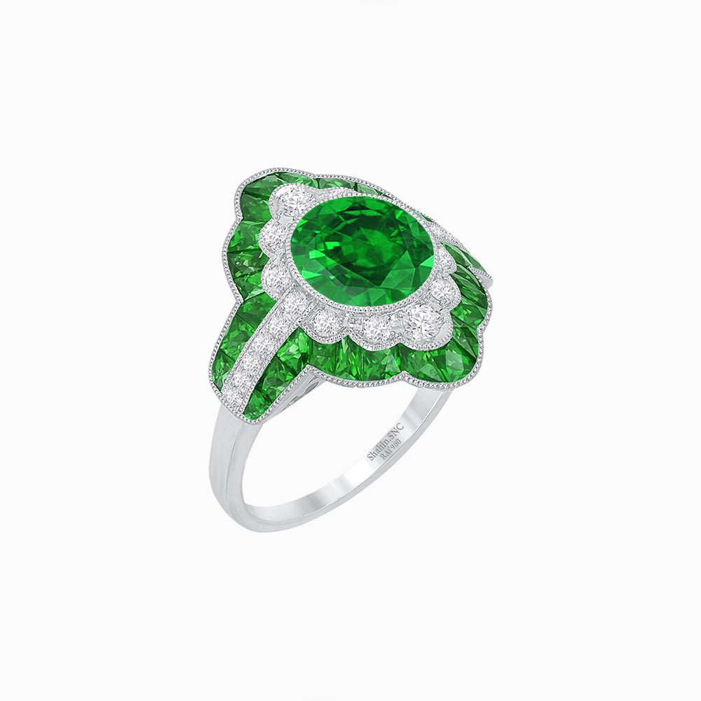 Antique Inspired Ring With Gemstone - Shahin Jewelry