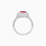 Load image into Gallery viewer, Antique Inspired Round Cut Milgrain Diamond Halo Ring - Shahin Jewelry
