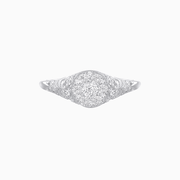 Antique Inspired Round Illusion Cluster Ring with Scrollwork - Shahin Jewelry