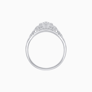 Antique Inspired Round Illusion Cluster Ring with Scrollwork - Shahin Jewelry