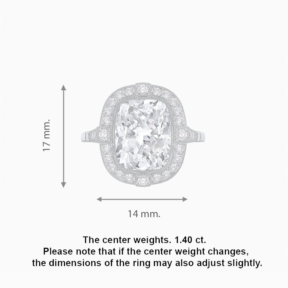 Antique Style Engagement Ring With Diamond - Shahin Jewelry