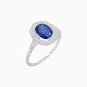 Antique Style Engagement Ring With Gemstone - Shahin Jewelry