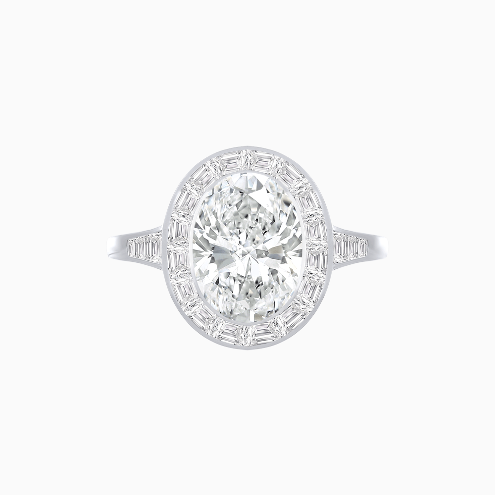 Antique Style Gemstone Engagement Ring With Diamond - Shahin Jewelry