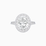 Antique Style Gemstone Engagement Ring With Diamond - Shahin Jewelry