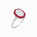 Load image into Gallery viewer, Are Deco Octagonal Shaped Ring with Diamond - Shahin Jewelry
