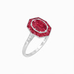 Load image into Gallery viewer, Are Deco Octagonal Shaped Ring with Gemstone - Shahin Jewelry
