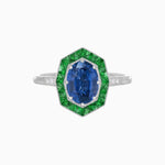 Load image into Gallery viewer, Are Deco Octagonal Shaped Ring with Gemstone - Shahin Jewelry
