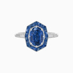 Load image into Gallery viewer, Are Deco Octagonal Shaped Ring with Gemstone - Shahin Jewelry
