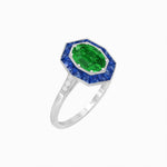 Load image into Gallery viewer, Are Deco Octagonal Shaped Ring with Gemstone - Shahin Jewelry
