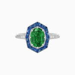 Load image into Gallery viewer, Are Deco Octagonal Shaped Ring with Gemstone - Shahin Jewelry
