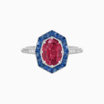 Load image into Gallery viewer, Are Deco Octagonal Shaped Ring with Gemstone - Shahin Jewelry
