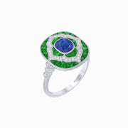 Art Deco Cocktail Ring with Gemstone - Shahin Jewelry