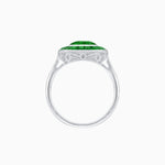 Load image into Gallery viewer, Art Deco Cushion Cut Ring with French-Cut Gemstone Halo and Diamond Accents - Shahin Jewelry