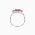 Load image into Gallery viewer, Art Deco Cushion Cut Ring with French-Cut Gemstone Halo and Diamond Accents - Shahin Jewelry