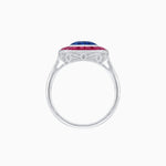 Load image into Gallery viewer, Art Deco Cushion Cut Ring with French-Cut Gemstone Halo and Diamond Accents - Shahin Jewelry