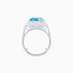 Load image into Gallery viewer, Art Deco Emerald - Cut Gemstone Ring with Diamond Side Stones - Shahin Jewelry
