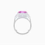 Load image into Gallery viewer, Art Deco Emerald - Cut Gemstone Ring with Diamond Side Stones - Shahin Jewelry