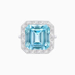 Load image into Gallery viewer, Art Deco Emerald Cut Mounting Ring with Baguette Diamond Halo - Shahin Jewelry