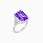 Load image into Gallery viewer, Art Deco Emerald Cut Ring Mounting with Diamond Accents - Shahin Jewelry
