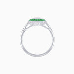 Load image into Gallery viewer, Art Deco Emerald Cut Ring with Customizable French - Cut Gemstone Accents (Mounting) - Shahin Jewelry
