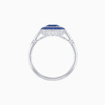 Load image into Gallery viewer, Art Deco Emerald Cut Ring with Customizable French - Cut Gemstone Accents (Mounting) - Shahin Jewelry
