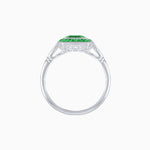 Load image into Gallery viewer, Art Deco Emerald Cut Ring with Customizable French - Cut Gemstone Accents (Mounting) - Shahin Jewelry
