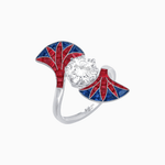 Load image into Gallery viewer, Art Deco Fan Motif Round Diamond Ring - Shahin Jewelry