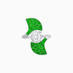 Load image into Gallery viewer, Art Deco Fan Motif Round Diamond Ring - Shahin Jewelry