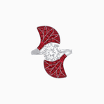 Load image into Gallery viewer, Art Deco Fan Motif Round Diamond Ring - Shahin Jewelry