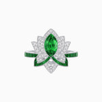 Load image into Gallery viewer, Art Deco Floral Ring with Marquise - Shaped Centerstone - Shahin Jewelry