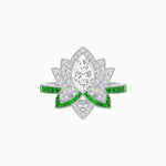 Load image into Gallery viewer, Art Deco Floral Ring with Marquise - Shaped Centerstone - Shahin Jewelry