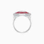 Load image into Gallery viewer, Art Deco Geometric Calibre French Cut Gemstone Diamond Ring - Shahin Jewelry
