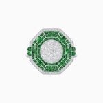 Load image into Gallery viewer, Art Deco Geometric Calibre French Cut Gemstone in Illusion Diamond Ring - Shahin Jewelry
