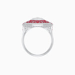 Load image into Gallery viewer, Art Deco Geometric Calibre French Cut Gemstone in Illusion Diamond Ring - Shahin Jewelry
