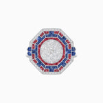 Load image into Gallery viewer, Art Deco Geometric Calibre French Cut Gemstone in Illusion Diamond Ring - Shahin Jewelry
