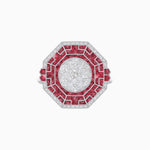 Load image into Gallery viewer, Art Deco Geometric Calibre French Cut Gemstone in Illusion Diamond Ring - Shahin Jewelry
