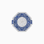 Load image into Gallery viewer, Art Deco Geometric Calibre French Cut Gemstone in Illusion Diamond Ring - Shahin Jewelry
