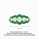 Load image into Gallery viewer, Art Deco - Inspired 5 - Stone Diamond Ring with French - Cut Accents Classic Symmetry | Hand - Applied Milgrain | Vintage Elegance - Shahin Jewelry
