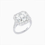 Load image into Gallery viewer, Art Deco Inspired Asscher Cut Ring with Baguette Diamond Halo - Shahin Jewelry