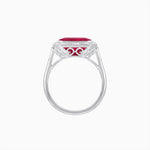 Load image into Gallery viewer, Art Deco Inspired Asscher Cut Ring with Baguette Diamond Halo - Shahin Jewelry