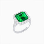 Load image into Gallery viewer, Art Deco Inspired Asscher Cut Ring with Baguette Diamond Halo - Shahin Jewelry